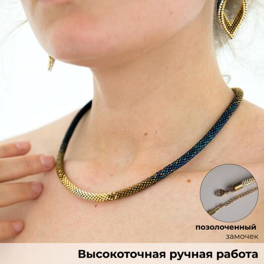 Choker necklace made of handmade beads, beautiful beaded necklace around the neck, a gift for a woman's birthday