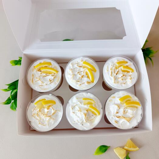 Лимонный курд с меренгой 6 штук. Десерт в стакане