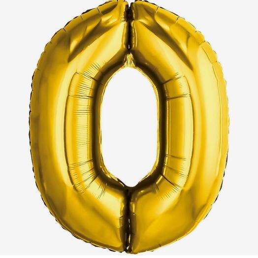 Foil balloon "Digit 0" with helium