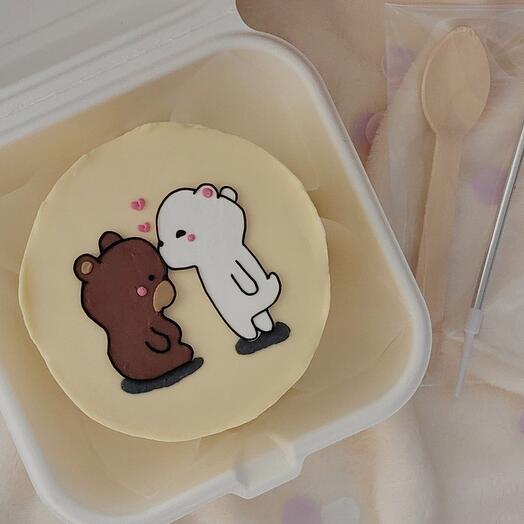 Бенто торт с мишками, с рисунком