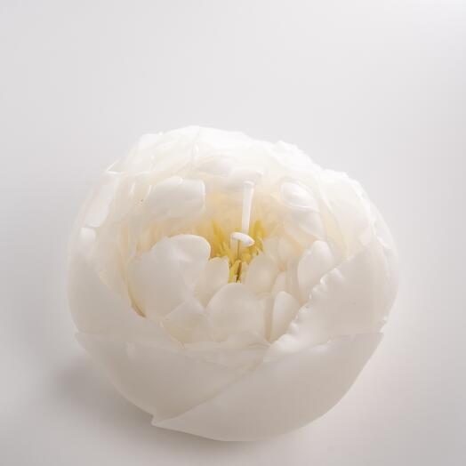 Свеча Бутон пиона белый