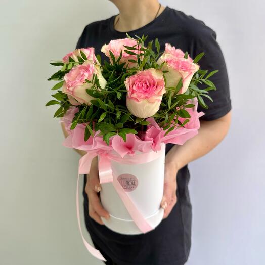 Florya m Bouquet en una Caja de rosas Rosadas de esperanza
