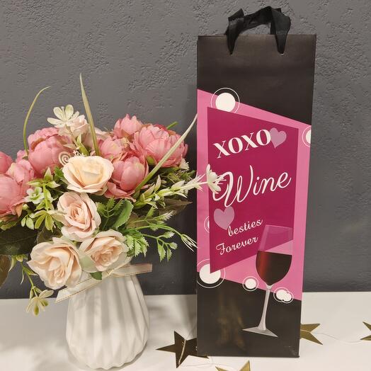 Подарочный пакет под бутылку "Wine"