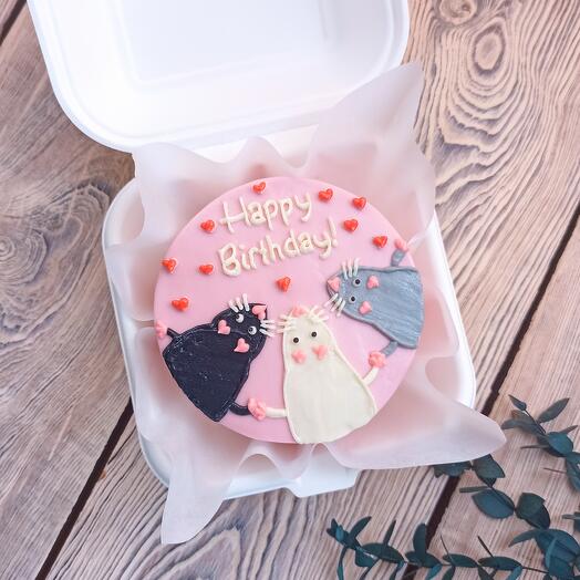 Bento cake with rats for a friend's birthday