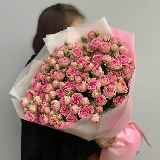 Моно из 15 кустовых роз