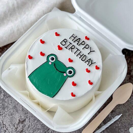 Бенто торт «happy birthday» с лягушкой
