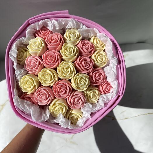 Съедобный букет из шоколадных роз. Подарок маме, жене, подруге, девушке