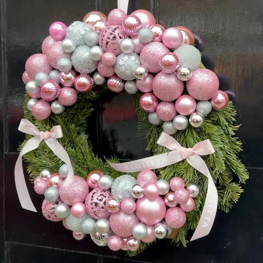 Pink Frost Elegance Wreath