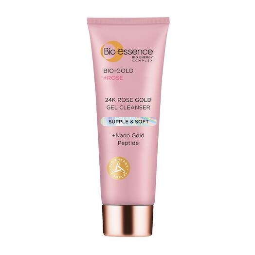 BIO ROSE Гель для умывания с антиоксидантами для сияющей и гладкой кожи c Золотом 24К и розовой водой, 100 мл