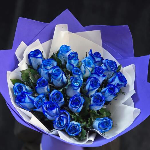 25 синих роз 💙 💙💙