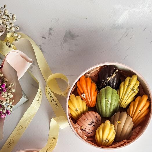 Набор мадлен "Роза-Карамель/арахис-Апельсин/смородина-Тропик-Яблоко/корица-Лимон-Морковь-Лимон/мак/яблоко-Брауни