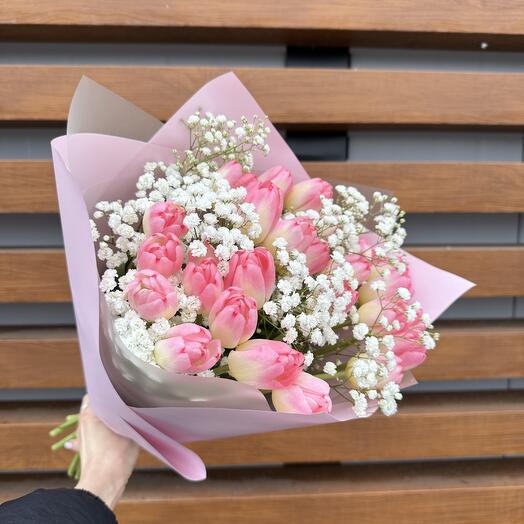 Тюльпаны 25,гипсифила