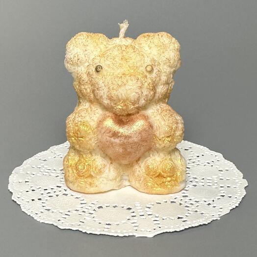 Праздничная свеча из кокосового воска для украшения тортов Bear Candle 2 ручной работы
