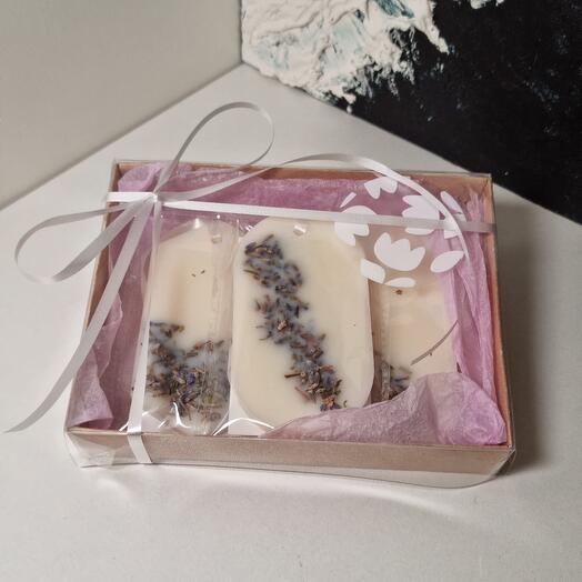 Набор из 3 восковых аромасаше, аромат тёплый камин