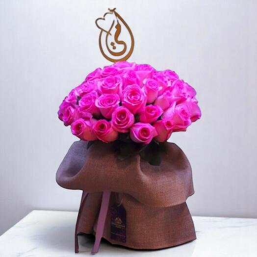 Momshie Pink Rose Bouquet – 35 Fresh Pink Roses for Mother s Day   Special Occasions