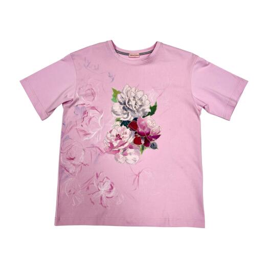 Футболка из премиального хлопка с втавкой из шелка