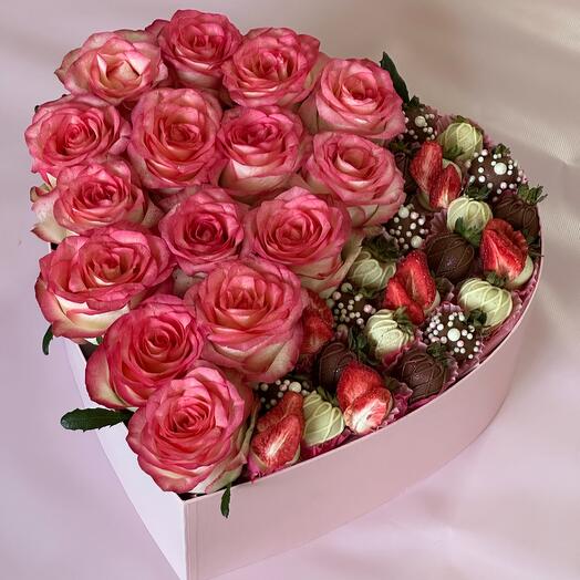 Chocolate covered strawberries and flowers for your loved one