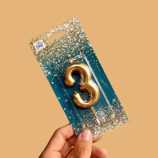 Свеча цифра 3