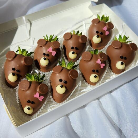 Набор клубника в шоколаде 🤩 Мишки 🤩 8шт