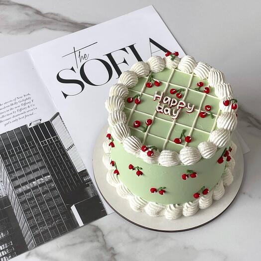 Торт в корейском стиле с вишенками  «Happy day»