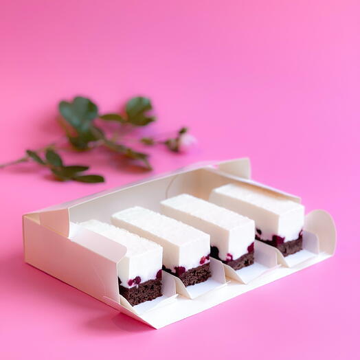 Пирожные «Кокосовый чизкейк с вишней»