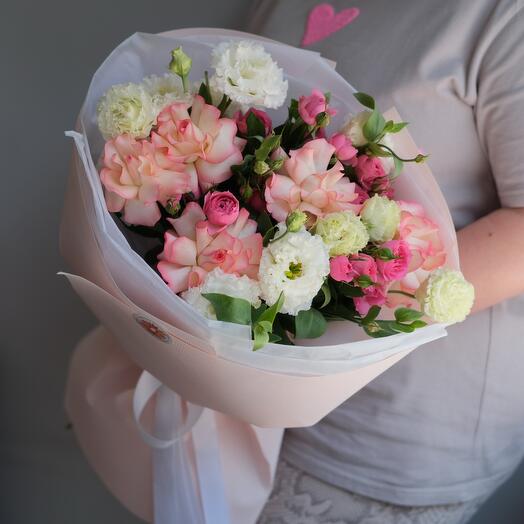 Французские розы и эустома