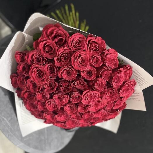 Букет из 51 розы красные