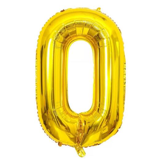Шар золотой 0 (с гелием), высота 1м