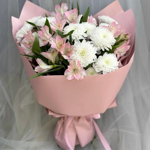 Букет из альстромерии и хризантемы 🌸👍