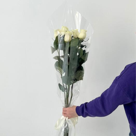 Букет "5 белых метровых роз"