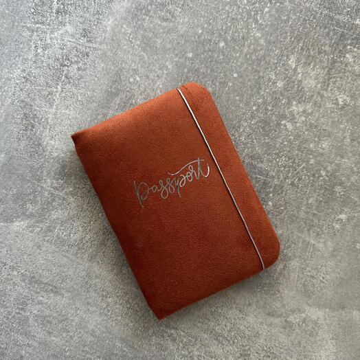 Обложка на паспорт orange brown