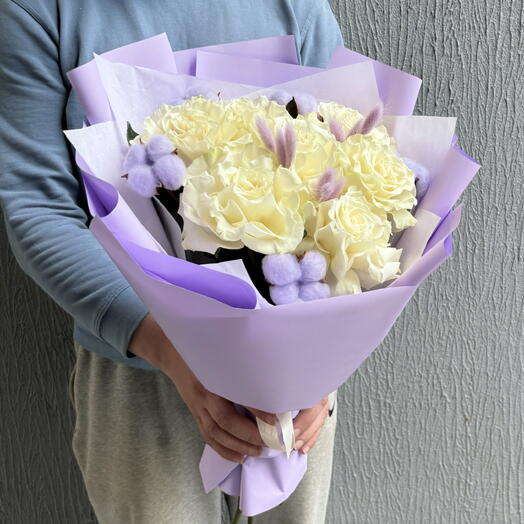 💜 Французские розы, хлопок (Ф091)