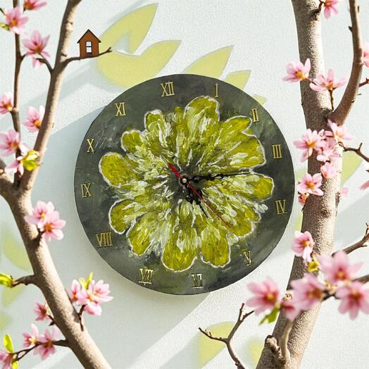 Часы настенные, картина «Весна»