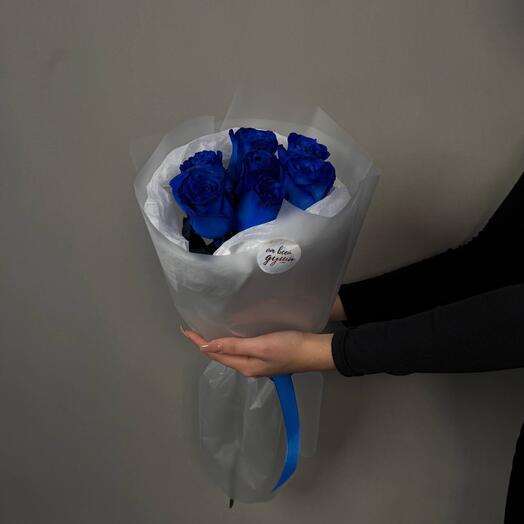 Букет из 7 синих роз 💙
