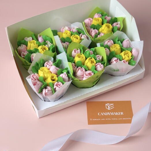 Капкейки 6 шт с кремовым декором
«летний букет 💐»