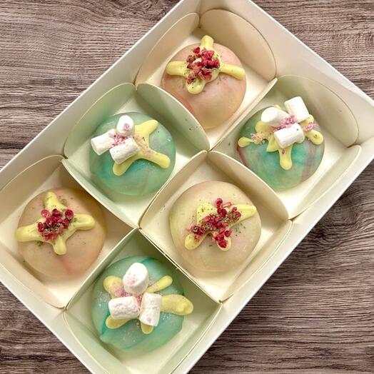 Набор Моти 6 штук: Бабл гам с шариками, Фисташка-малина