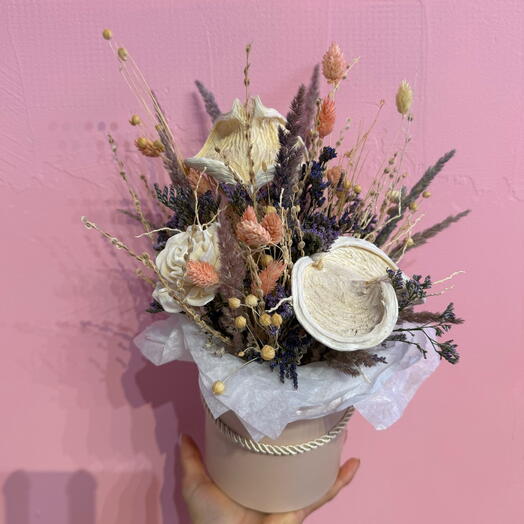 Flores secas em caixa 02