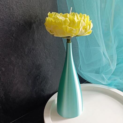 Пион свеча в вазе на стебле 4. Ручной работы. Подарок на день матери