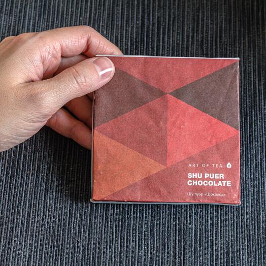 Подарочный чай китайский плитка Шу Пуэр "Шоколадка", Art of Tea,72 гр