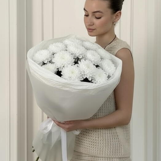 ВАУ🤩 5 белых кустовых хризантем