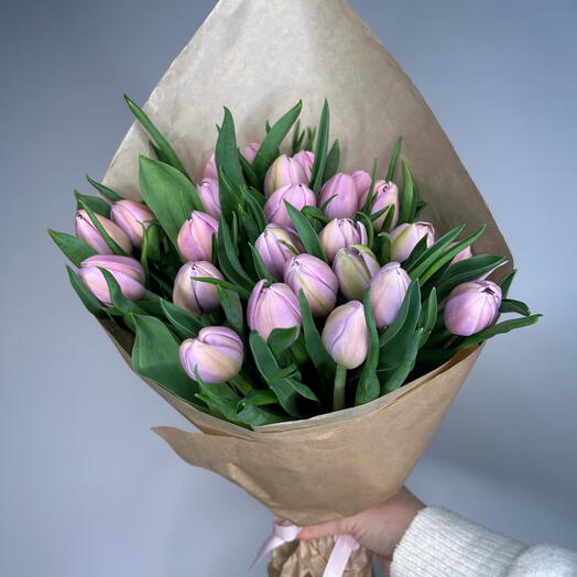 25 tulipas cor-de-rosa