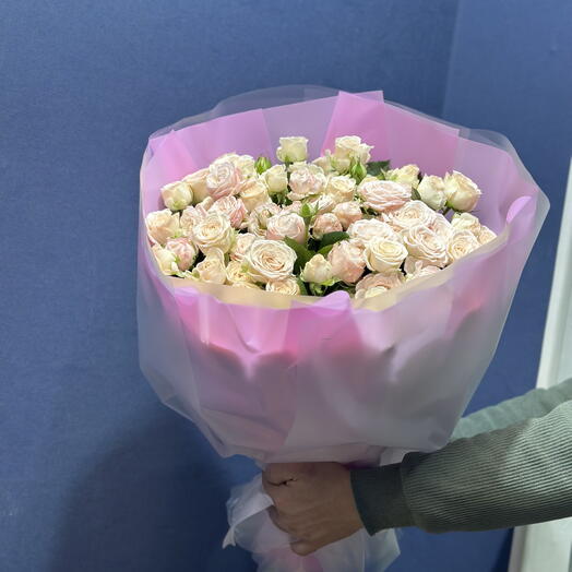 Пионовидные яркие Розы 50см 31шт