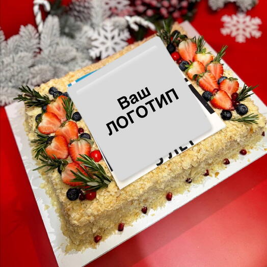 Торт Наполеон на корпоратив с вашим логотипом