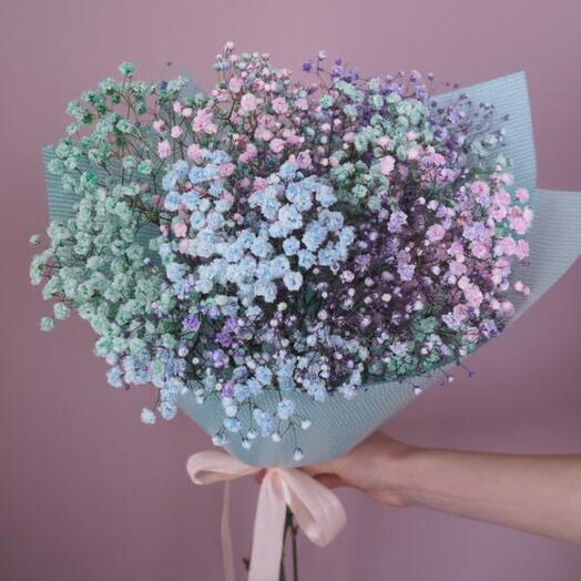 Bouquet of rainbow gypsophila