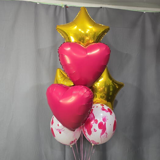 Фонтан из шаров "Малиновая радость "