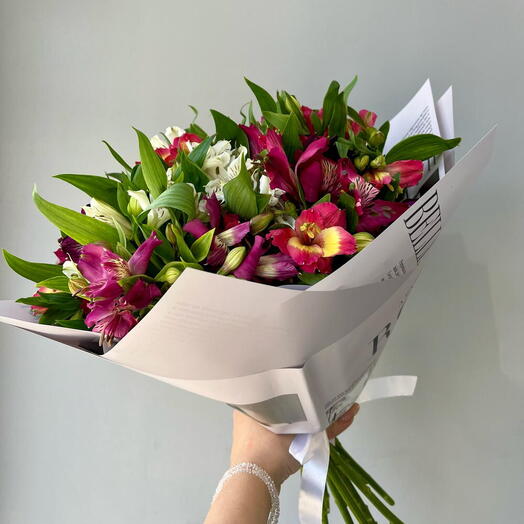 Букет радужной альстромерии 💐 (M)
