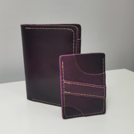 Кожаный комплект(обложка для паспорта +картхолдер)