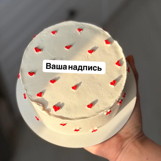 Бенто-торт с надписью Сникерс, шоколад вишня, ваниль клубника на день рождение