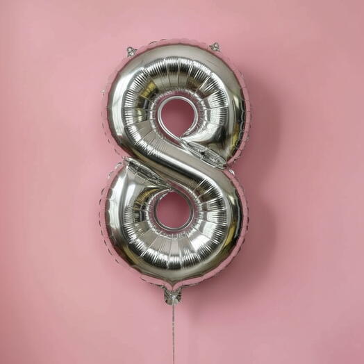 Шар цифра серебро «8»