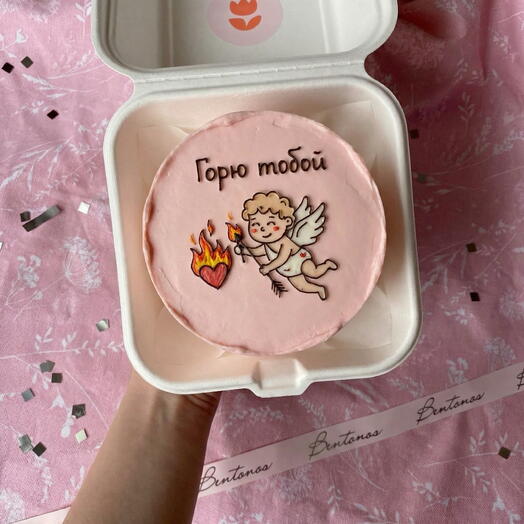 Бенто торт на День Святого Валентина Горю тобой, коллекция «14 февраля»